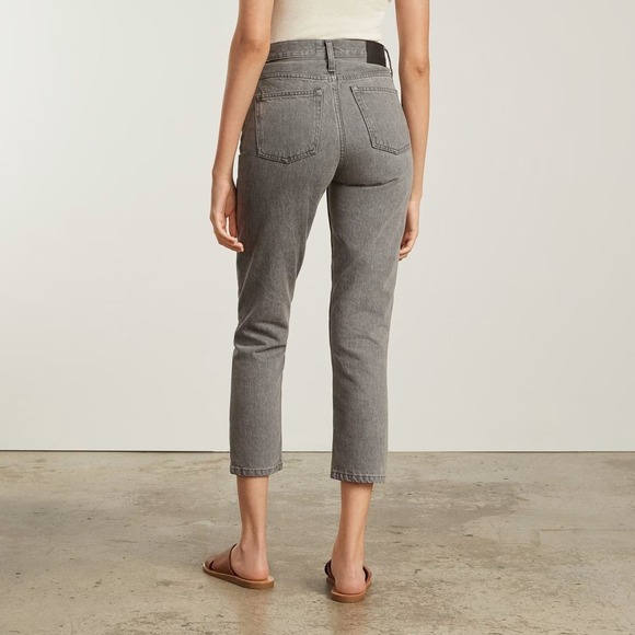 Everlane The '90s Cheeky High-Rise Button-Fly Cropped Denim Jeans Acid Grey 25 - Picture 2 of 15